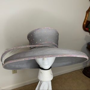 Grey Wide Brim Hat